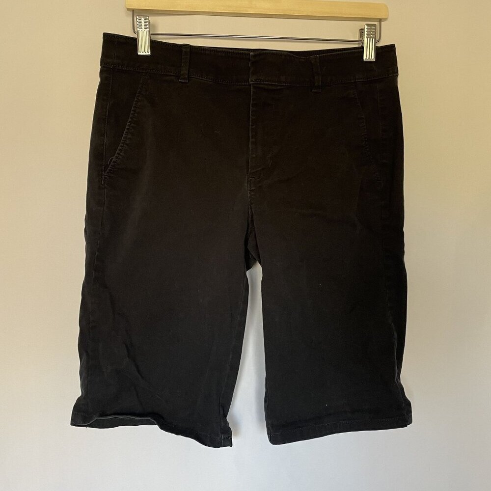 LOFT size 6 bermuda short cotton spandex black shorts casual pockets‎ summer